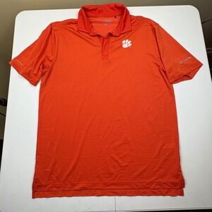 Columbia Omni-Wick Clemson Tigers Polo Shirt Mens L Orange NCAA